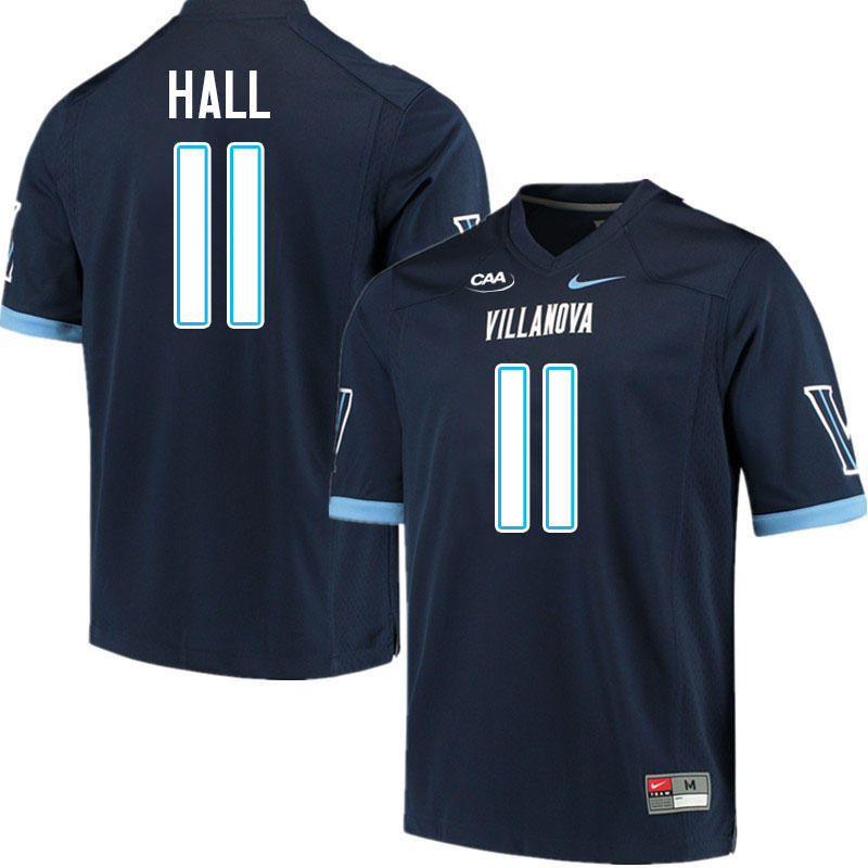 Villanova Wildcats #11 Jason Hall College Football Jerseys Stitched-Navy